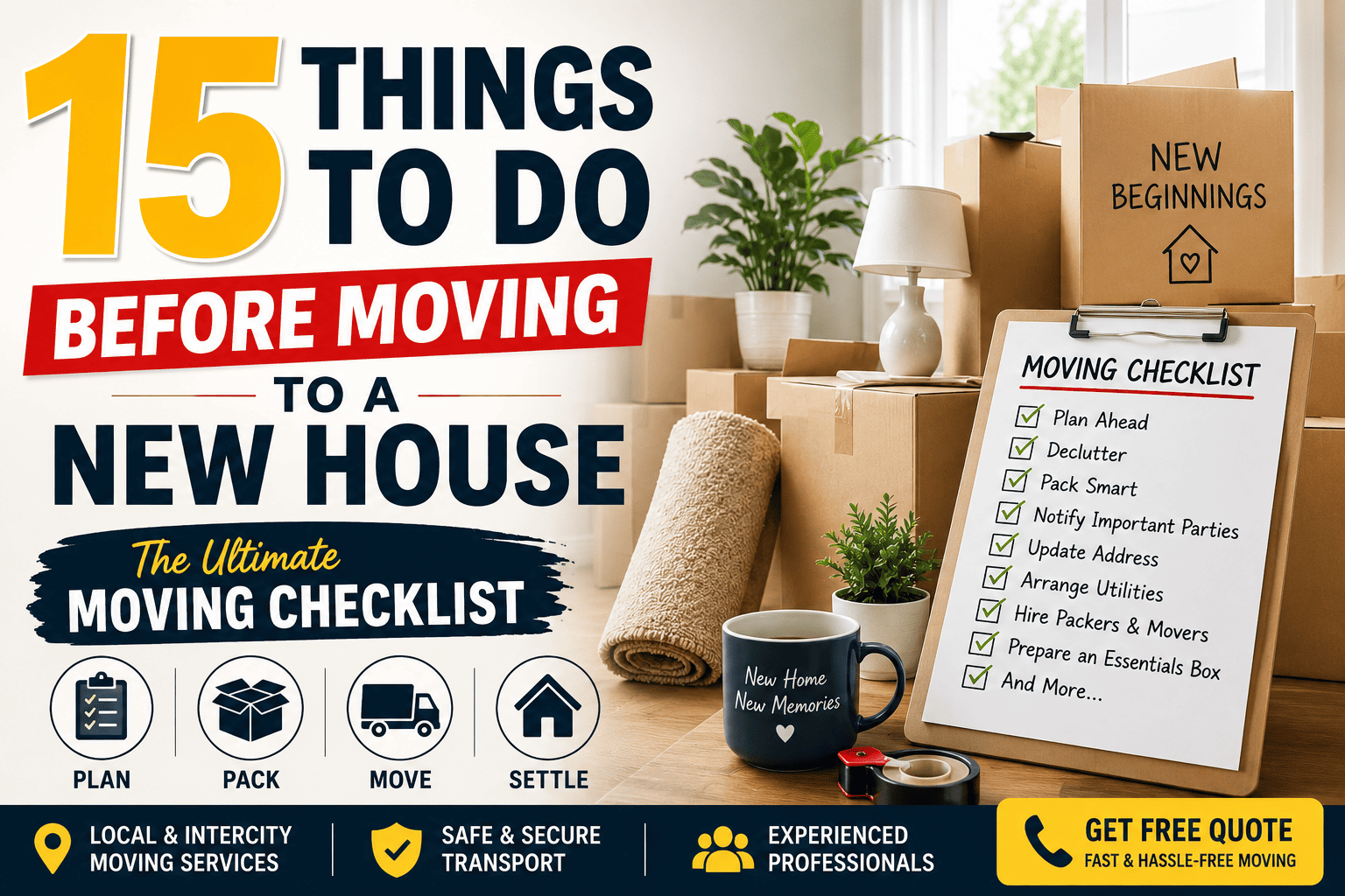 You are currently viewing 15 Things to Do Before Moving to a New House: The Ultimate 2026 Moving Checklist
